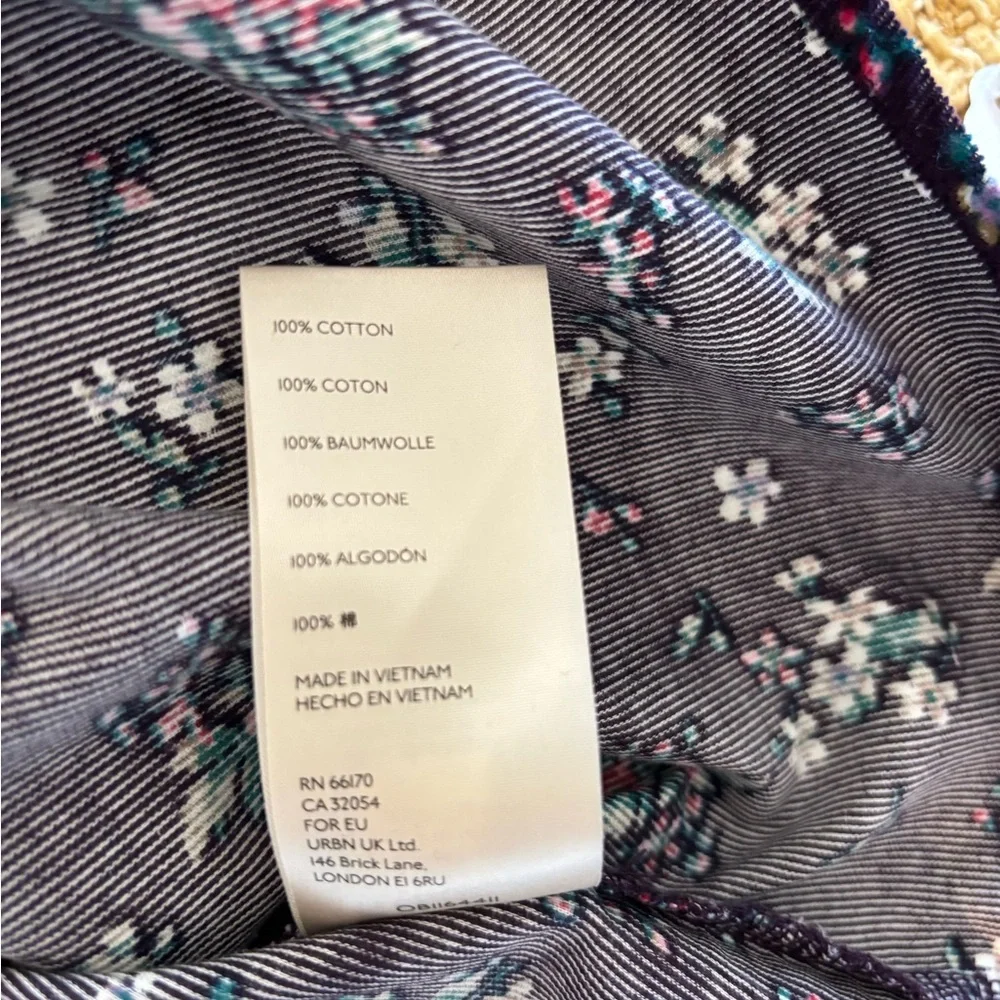 Free People Purple Corduroy Floral Romper Size XS - Picture 7 of 9